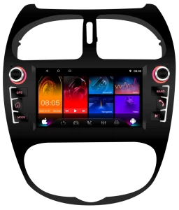 مانیتور فابریکی پژو 206 مدل 8 اینچ